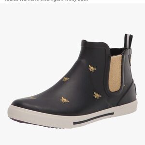 Black and Gold Women's Wellington Welly Boot